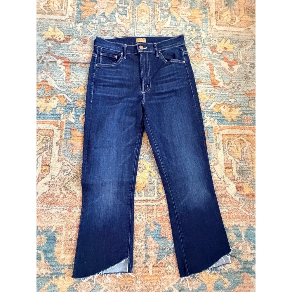 Mother The Insider Crop Step Fray Jeans Off Limits Dark Wash 27
